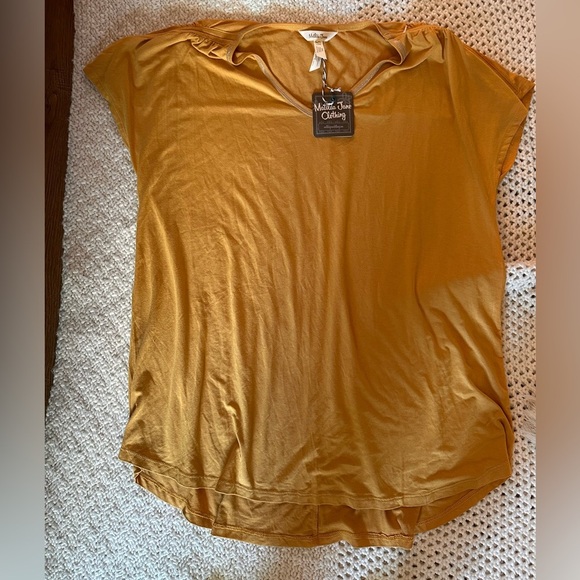 MATILDA JANE NEW WOMENS BLOUSE L .Mustard Yellow Women's Top - Picture 1 of 8